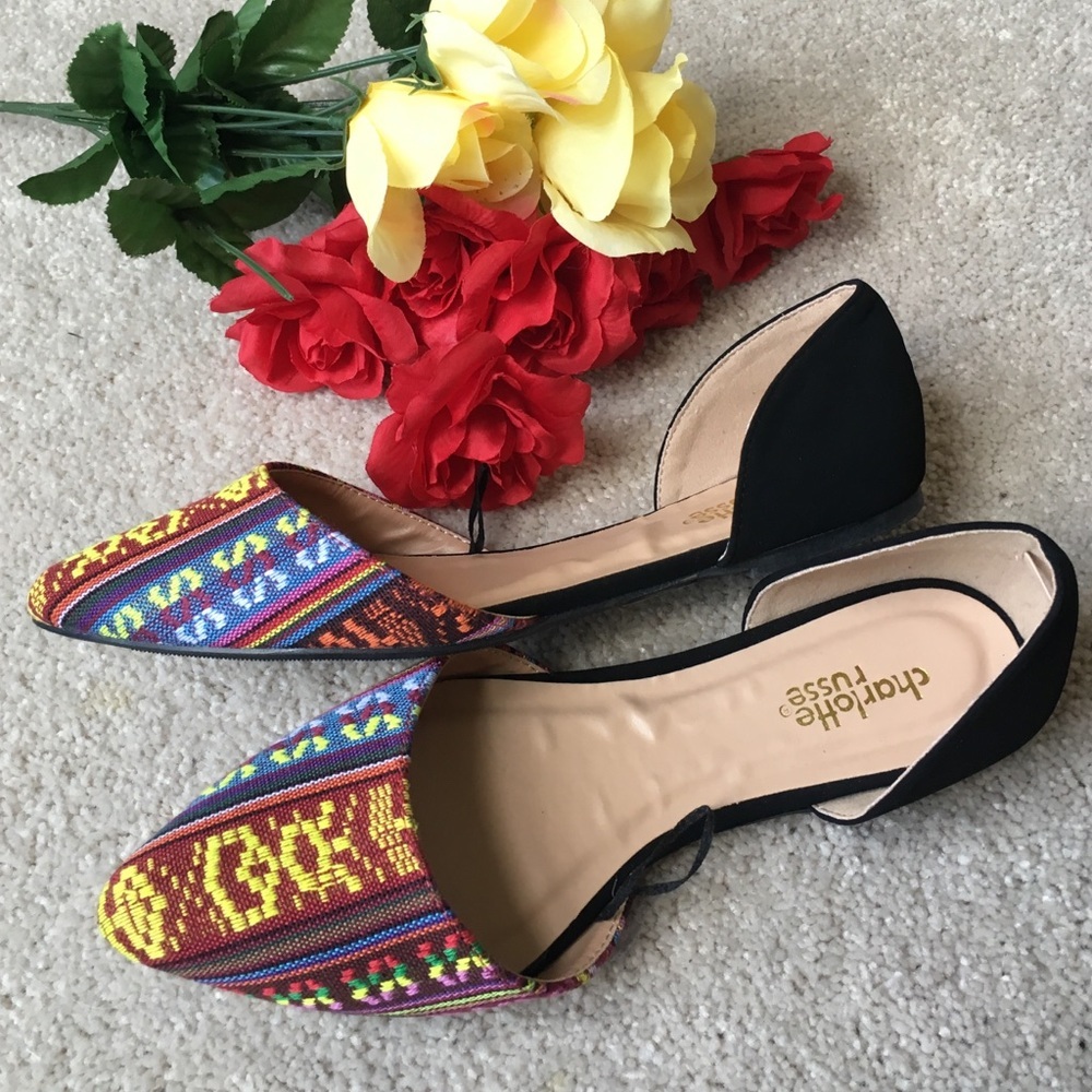 CHARLOTTE RUSSE MULTICOLOR DβORSAY FLATS BRAND NEW WITH TAGS US 6